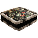 GobekUsa Boho Floral Square Chair Cushions with Faux Fur Trim - Soft & Thick Seat Pad