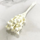 GobekUsa Ivory Flower Cherry Stamen Berries Bundle for DIY Christmas Wedding Decor