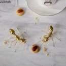 GobekUsa Golden Butterfly Ant Miniature Figurine Desk Ornament Artwork Decor