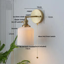 GobekUsa Ceramic Copper Wall Light Fixture with Pull Chain Switch, E27 LED, Modern Nordic Design