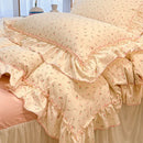 GobekUsa Lace Bedding Set: Printed Design, Single Queen Size, Cozy Quilt Cover, Fitted Sheet, 2 Pillowcases