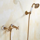 GobekUsa Brass Bathtub Shower Set Wall Mounted - Hot and Cold Mixer Taps