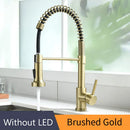 GobekUsa Brass Spring Spout Kitchen Faucet with Single Lever Pull Down Mixer Tap