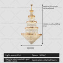 GobekUsa Grand Hall Crystal Chandelier Spiral Staircase Post-Modern Light Luxury Lighting