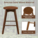 2 Set of 24.5 Inch Counter Height Bar Stool with Rubber Wood Frame by LJGDeals