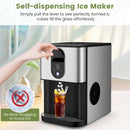 Self Dispensing Nugget Ice Maker Countertop with Soft Chewable Pellet Ice Cubes-Silver by LJGDeals