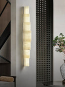 Semi Cylindrical Alba Cascade Alabaster Wall Sconce