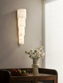 Semi Cylindrical Alba Cascade Alabaster Wall Sconce