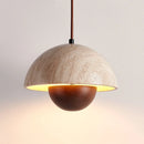 Semicircular Bud Travertine Pendant Lamp