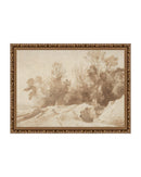 Trees Landscape In Sepia