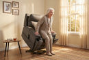 Serenity Slate Grey Ultra Infinite Position Lift Chair with Power Headrest, Heat, Massage & Wireless Charging by Ornate Furniture