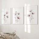 Floral Minimalist Art Posters. 3 Piece Wall Decor by Wall Art Set
