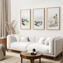 Watercolor Beach Art. Set of 3 Tropical Ocean Scene Decor by Wall Art Set