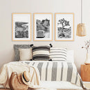 Black White Desert Nature Wall Art Set. Cliff, Van, Tree by Wall Art Set
