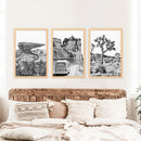 Black White Desert Nature Wall Art Set. Cliff, Van, Tree by Wall Art Set