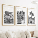 Black White Desert Nature Wall Art Set. Cliff, Van, Tree by Wall Art Set