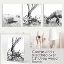 Black White Farm House Wall Décor. Horse, Hay Bales by Wall Art Set