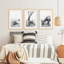 Black White Farm House Wall Décor. Horse, Hay Bales by Wall Art Set