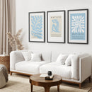 Set of 3 Blue and Beige Henri Matisse Prints by Wall Art Set