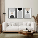 Neutral Mid-Century Modern Wall Art | Set of 3 by Wall Art Set