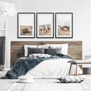 Rustic Fall Set of 3 Posters. Wooden Barn, Cows, Hay Bales by Wall Art Set