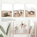 Rustic Fall Set of 3 Posters. Wooden Barn, Cows, Hay Bales by Wall Art Set