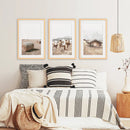 Rustic Fall Set of 3 Posters. Wooden Barn, Cows, Hay Bales by Wall Art Set