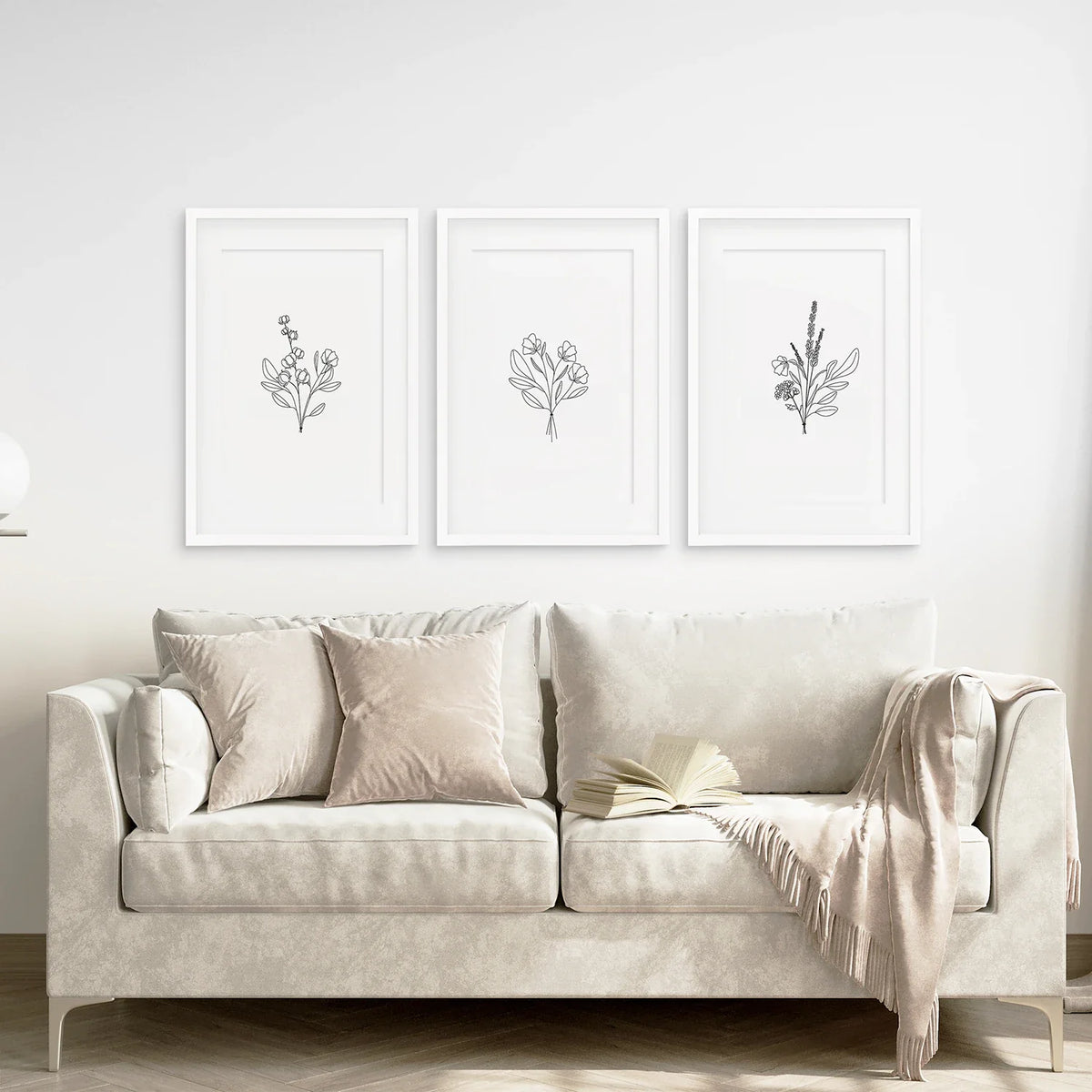 Flower Line Art Set of 3 Prints - Botanical Wall Décor, photo 2 of 9