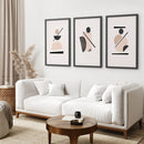 Mid-Century Modern Art Set: 3 Piece Geometric Abstract Prints by Wall Art Set