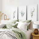 Gold & Green Eucalyptus Wall Art Set of 3 by Wall Art Set