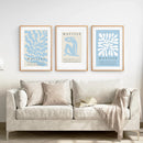 Set of 3 Blue and Beige Henri Matisse Prints by Wall Art Set