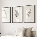 Vintage Floral 3 Piece Wall Art. Rustic Botanical Posters by Wall Art Set