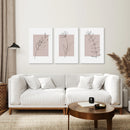 Blush Pink Botanical Line Art Print Set of 3 by Wall Art Set