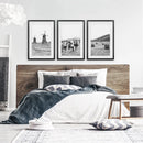 Farmhouse Black White Wall Art. Windmill, 3 Cows, Hay Bales by Wall Art Set