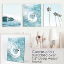 Blue Ocean Themed 3 Piece Wall Art. Palm Trees, Waves by Wall Art Set