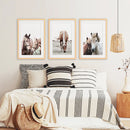 Horses. Modern Farmhouse Prints. Western Set of 3 by Wall Art Set
