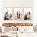 Horses. Modern Farmhouse Prints. Western Set of 3 by Wall Art Set