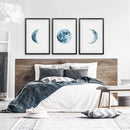 Lunar Phases. Blue Wall Art Set for Boy's Nursery by Wall Art Set