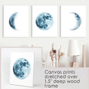 Lunar Phases. Blue Wall Art Set for Boy's Nursery by Wall Art Set