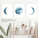 Lunar Phases. Blue Wall Art Set for Boy's Nursery by Wall Art Set