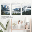 Yosemite Valley Misty Mountain Forest. Set of 3 Prints by Wall Art Set