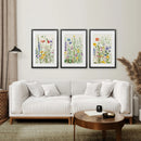 Wildflower Floral Wall Art Watercolor Prints by Wall Art Set