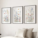 Wildflower Colorful Trendy Wall Art Poster Decor by Wall Art Set