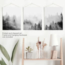 Black White Misty Forest Wall Art Set of 3 by Wall Art Set