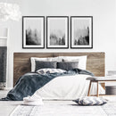 Black White Misty Forest Wall Art Set of 3 by Wall Art Set