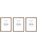 12x16 in, Set of 3, Walnut Oak Frame