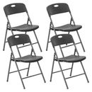 2/4/6 Pack White Plastic Folding Chairs Heavy Duty Metal Frame Indoor Outdoor by 2Dropme