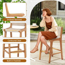 Set of 1 Outdoor Counter Height Bar Stool Woven Paper Rope Patio Barstool with Teak Wood Frame by LJGDeals