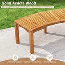 Curved Acacia Wood Garden Bench for 2 Person by DirectDeals
