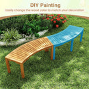 Curved Acacia Wood Garden Bench for 2 Person by DirectDeals